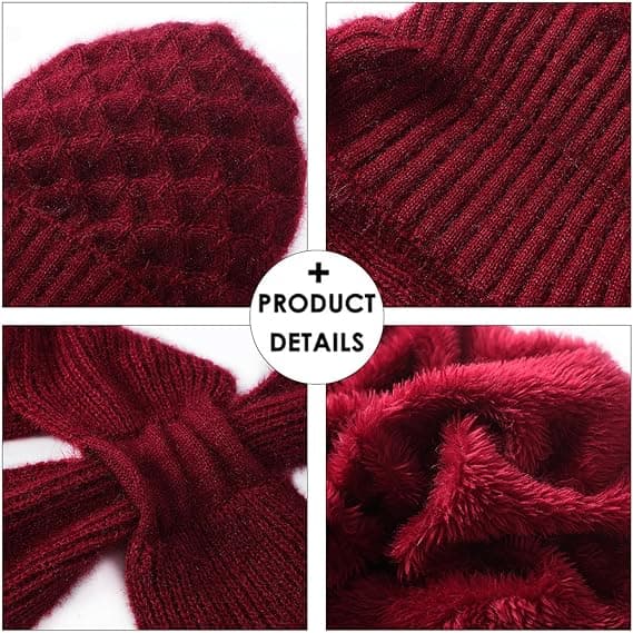 Varm Strikket Halstørklæde Hue Combo Til Kvinder Vinter Ørebeskyttelse Moderigtig Beanie Hue