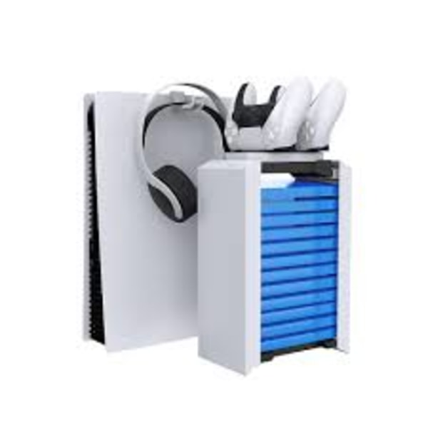 3-i-1 Spelkonsol Organiser, PS5 Tillbehörssats - 12 Skivor Universal Spellagringstorn