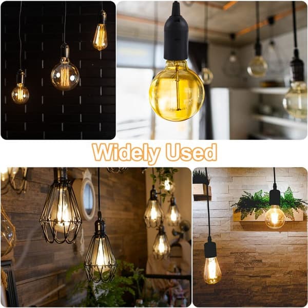 SHINING HOUSE 10 E27 Sockets 250V Bulb Holder E27 Socket with Cable Office Kitchen Construction Site Lamp Holder