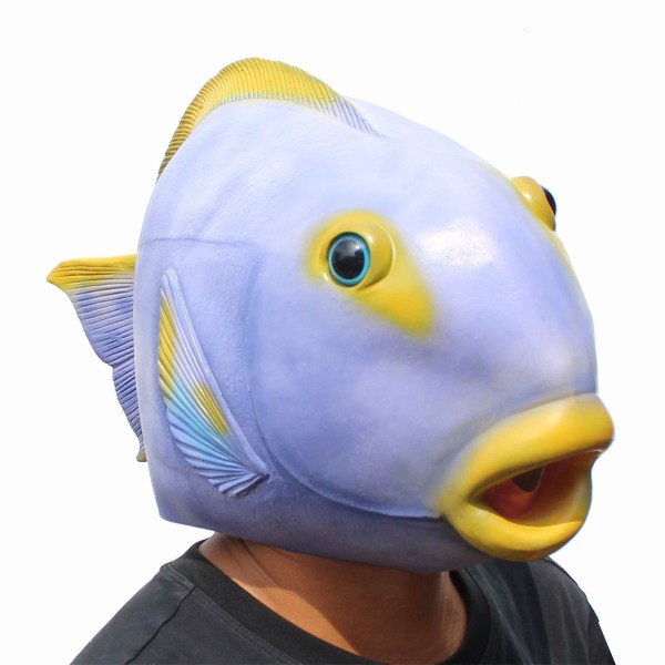 Uhyggelig fest Deluxe Halloween kostume Fest Latex dyrehovedmaske Tropiske fisk Havdyrmasker