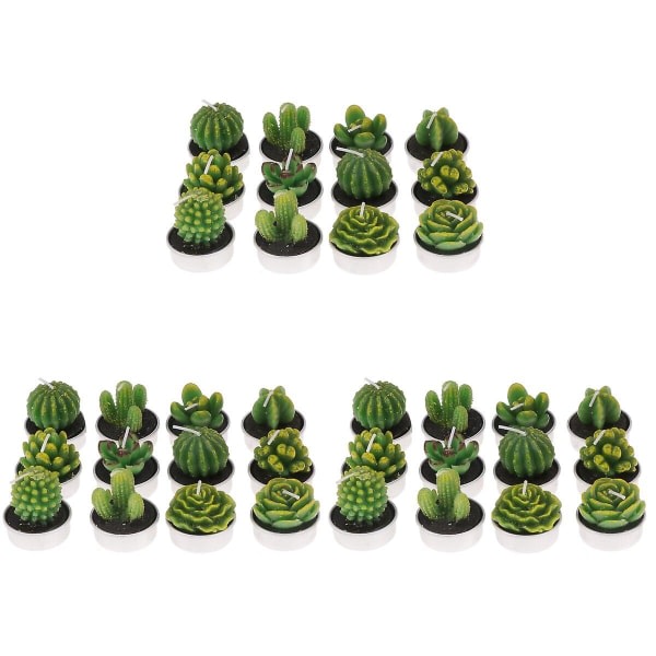36kpl Simulaatiokasvi Tealight Succulents Kynttilä Koristekynttilä makuuhuonejuhliin (nro 2) (36 kpl)