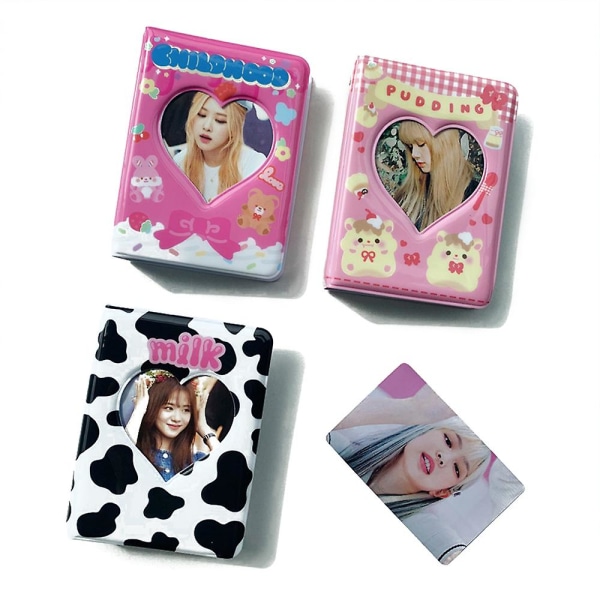 Holder Love Heart Hollow Photocard Id Holder 3 Inch Mini Fotoalbum Photocard（Kage Bjørn）