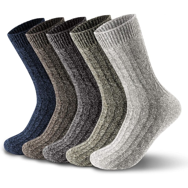 5 Pairs of Mens Thick & Warm Wool Socks