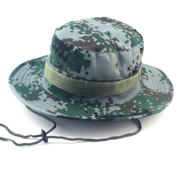Män Casual Hattar Bred Rand Cap Military Camo H Light Green - Digital