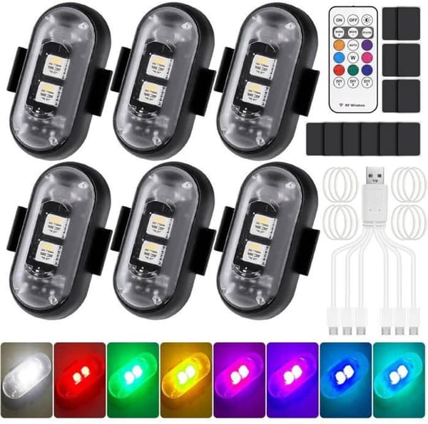 2 stk. orange LED-strobebremselys 12V-24V 3000K sikkerhedsadvarselslysstrimmel