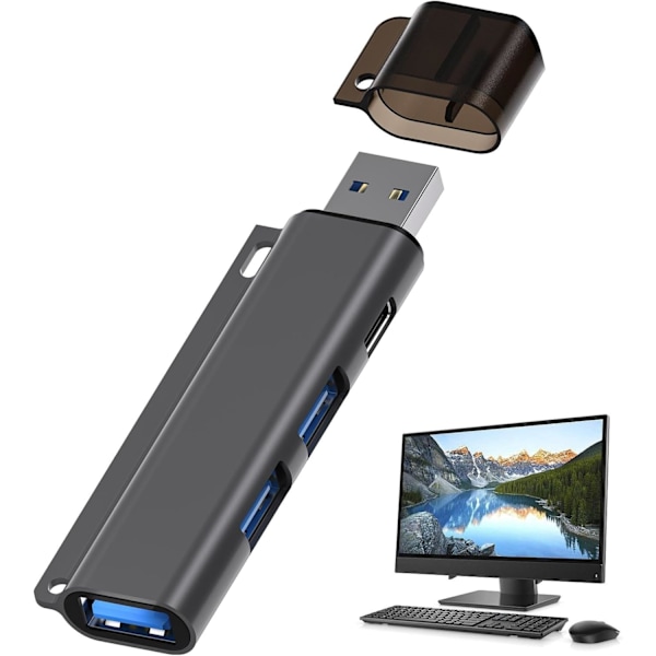 USB-splitter, multiport USB | 4-ports typ C-dockningsstation, USB 3.0 HUB-splitter
