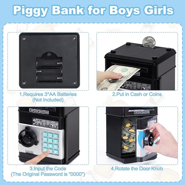 Spargris Kontantmyntburk ATM Bank Elektronisk myntpengarbank för barn-Hot Gift