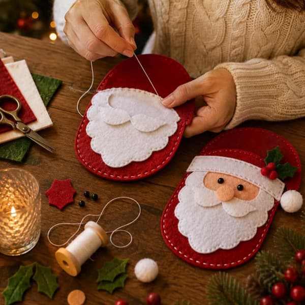 Julefilt Bestikopbevaring DIY Sæt 2026 Julepynt Christmas Tree Cutlery Bag