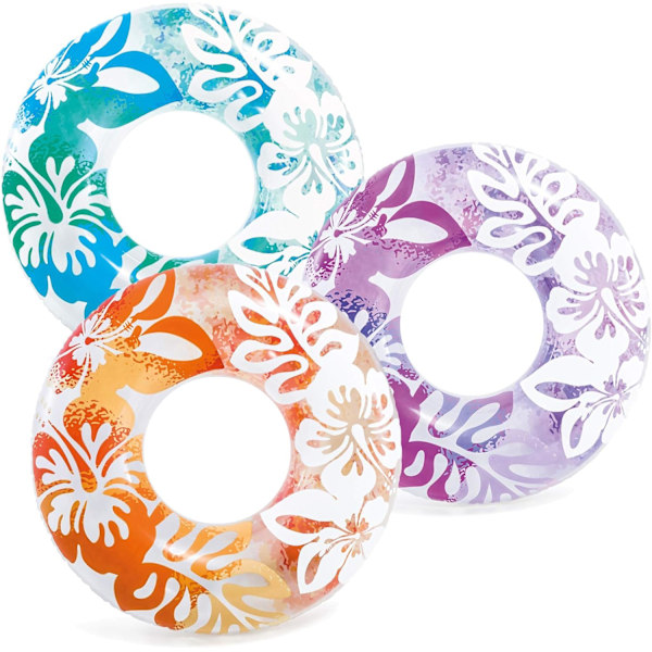Intex Paket med 3 36\" Transparenta Badringar (Färgerna kan variera)