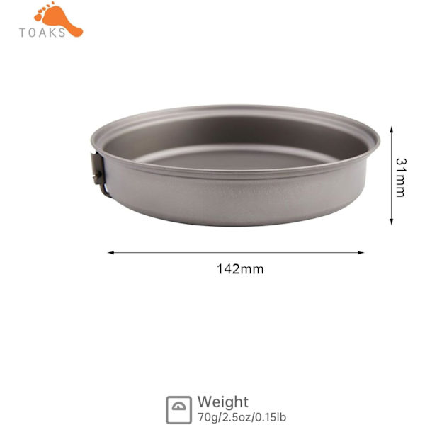 Titanium stekpanna utomhus camping picknick lättviktsutrustning redskap 145mm