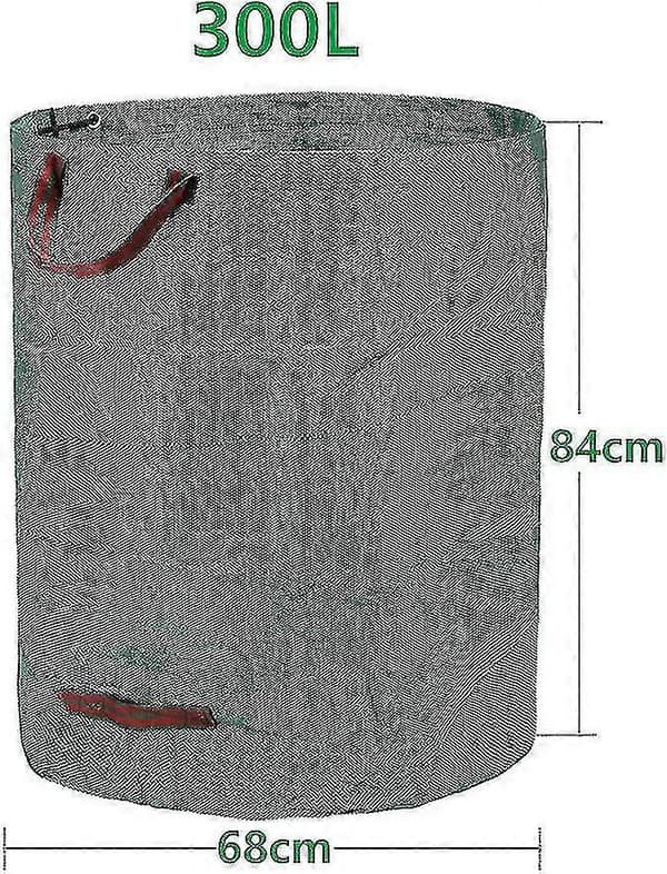 3 * 300l Hageavfallsposer (H84 cm, D67 cm), Stor hagepose med håndtak, Vanntette søppelsekker Kraftig - AM