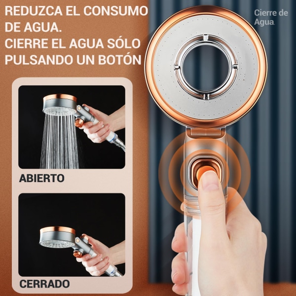Duschhuvud med filter + 2 filter | Högtrycksduschhuvud | Duschtelefon | Anti-kalk duschfilter ingår B