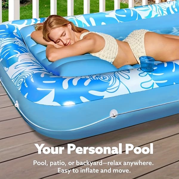 Oppustelig flydende seng til voksne Pool Strand Blue