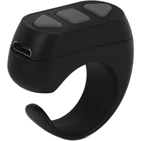 Bluetooth-fjärrkontroll för sidvändning, App-fjärrkontroll för bläddring, Ringklickare, Fjärrkontroll för kamera, Selfie-knapp för mobiltelefon black