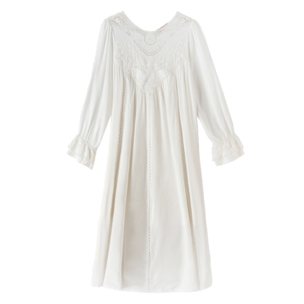 Kvindernes Nattøj Lang Sheers Vintage Nattøj Blonder Lounge Sleepwear Pyjamas Til Hvid white m