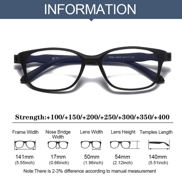 Läsglasögon Glasögon BLACK STRENGTH 150 Svart Black Strength 150