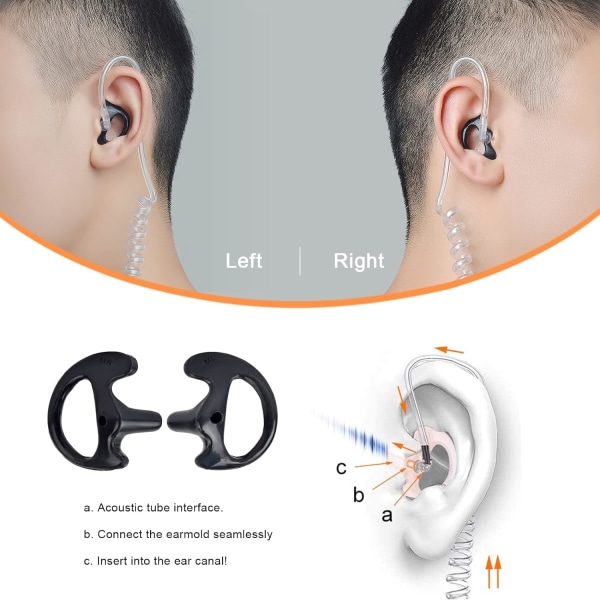 Ersättningsbara Mjuka Öronproppar Hörlurar Luft Akustiska Headset Öronproppar 5 Par (Svart, Medium) black Medium