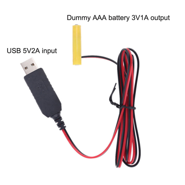 USB-strømomformer Batteri Eliminator Kabel Erstatning 2stk 1.5V LR03 AAA-kontakt 0.03 1 m