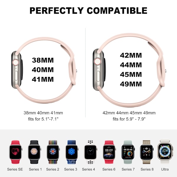 4 kpl urheiluranneke, yhteensopiva Apple Watch -rannekkeen 38/40/41 mm kanssa, silikoninen vaihtoranneke iWatch Ultra/Ultra 2, Series 9 8 7 6 5 4 3 2 1SE_xx -kelloille 38/40/41mm