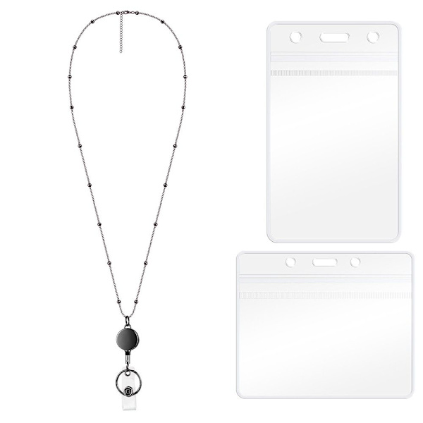 ID-brickor Lanyard Namnkortshållare SILVER silver