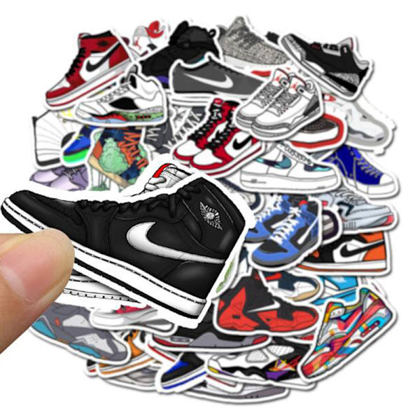 50 stk Jordan Sneaker Tide Sko Klistremerker Vanntette for Laptop