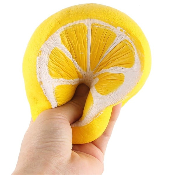 Squishy halv frisk citron langsomt stigende nøgleringe stress frugt boldkæde charme legetøj