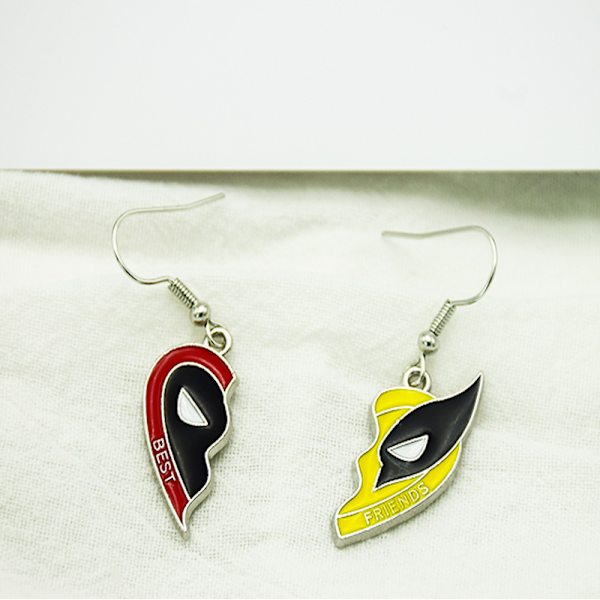 1 pari symboloi veljeyttä ja ystävyyttä, supersankarikoristeet riipussetti Earrings Set