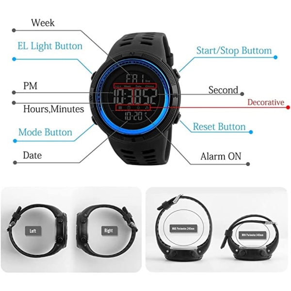 Miesten watch, LED watch muovista silikonista valmistettu muoti watch
