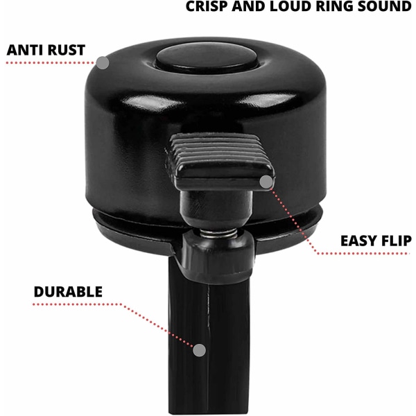 1. sykkelklokke med høy og klar lyd, svart