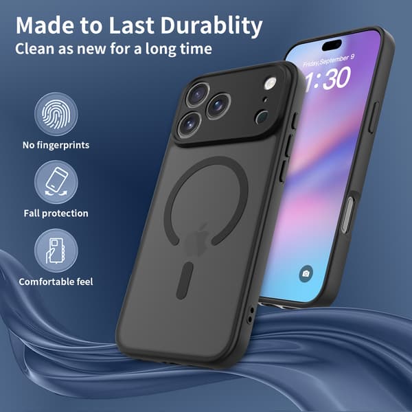 Case for iPhone 17, Full Camera Protection, Compatible with MagSafe Charger, Transparent Matte Phone Case (Grey) grey grey iPhone 17