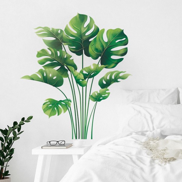 Tyuhe Tropical Plants Veggdekor Selvklebende Sterk klebrighet PVC Vanntett Avtagbar Veggdekor Bakgrunnsdekorasjon