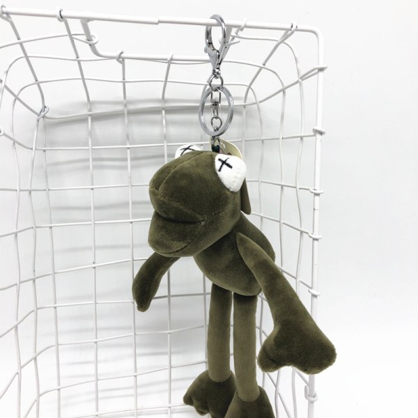 Pluff Funny Cartoon Frog Plysj nøkkelringer Ringer Nøkkelholder Porte Clef Pendant Myk kosedyr LEKE Barn fra 0 til 3 år gamle