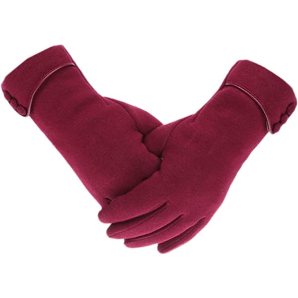 Kvinnors pekskärmstelefon Fleece vindtäta handskar Vintervarmt slitage