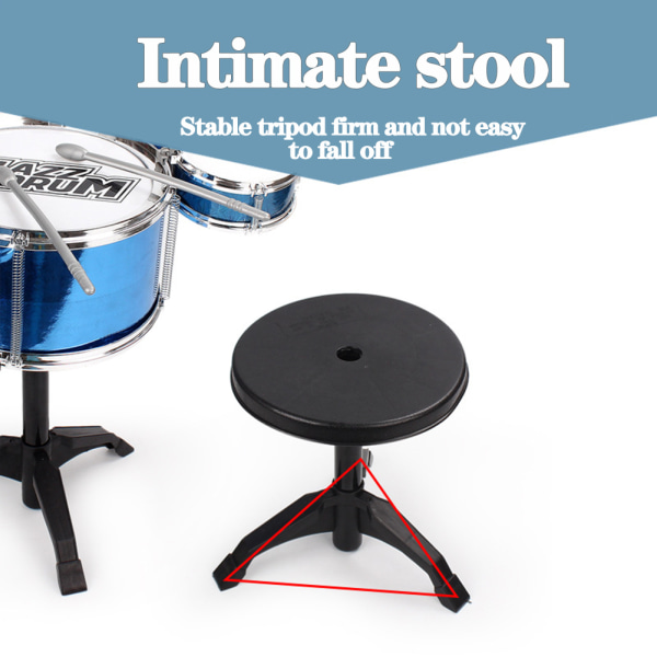 Sett for småbarn Robust slagfast trommesett Avtakbart trommeinstrument Bl Blue Oversized Drum Set