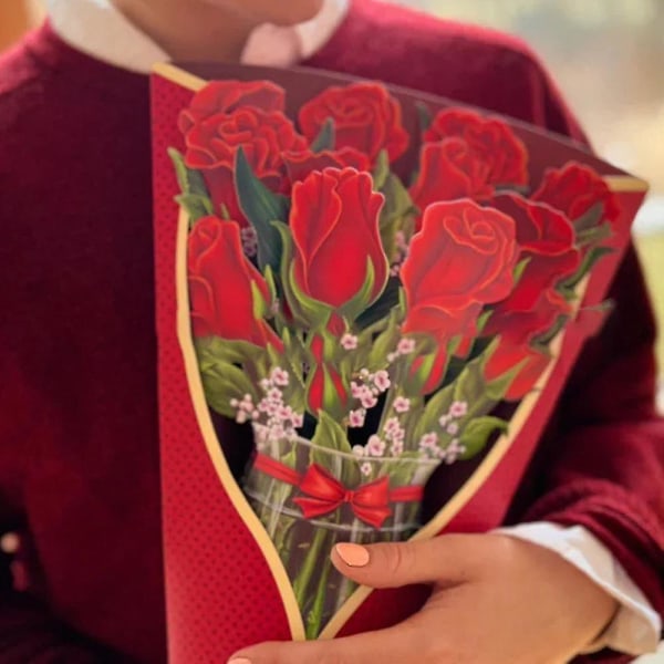 Pop Up blomsterbuket lykønskningskort mors dag gave bedste gave
