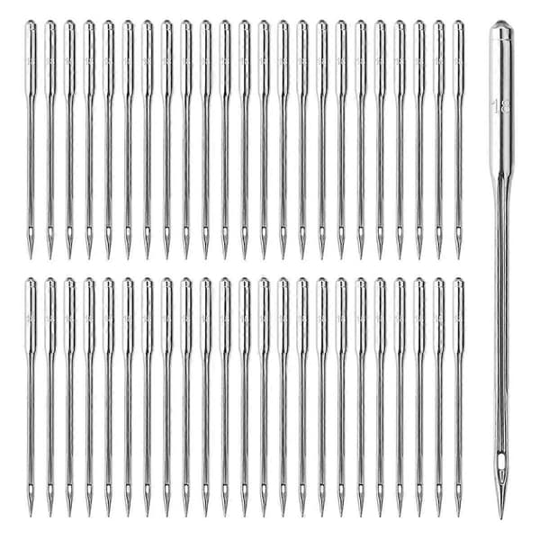 100 Pcs Sewing Machine Needles Universal Sizes Heavy Duty Sewing Machine Needles for Embroidery Leather Jeans (110/18)