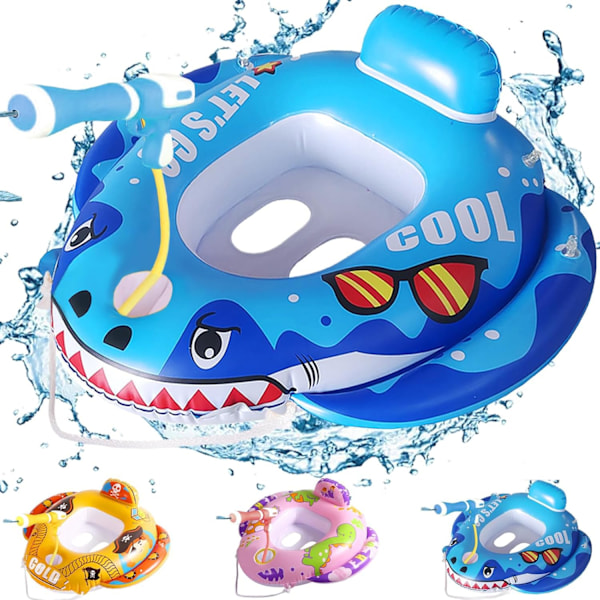 Baby Buoy Vattenpistol, Barnpoolstol Badring Baby Buoy för Uppblåsbar Uppblåsbar Flytande Simtränare för Barn 3-8 År