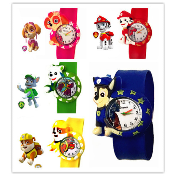Tecknade barnklockor Watch som indikerar Quartz Electronic Armbandsur (nyckelpiga (röd)
