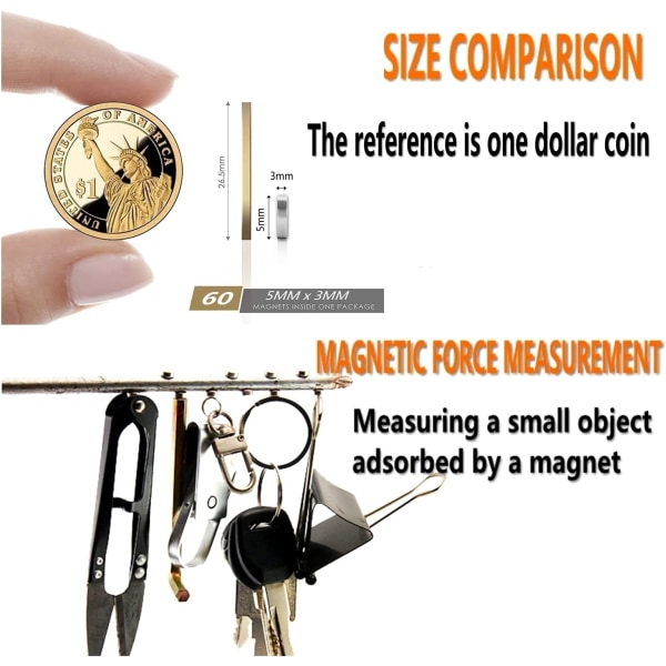 Voimakkaat Magneetit - Ilmoitustaulu / Jääkaappi 60-pakkaus Hopea
