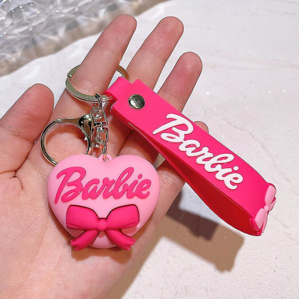 Barbie nøkkelring Leker Rosa Barbie Girl Love Heart Bag Anheng Ornament Bilnøkkelring Tilbehør Pres Light Pink Heart