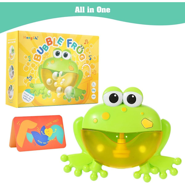 Babybad Bubbel Leksakssats, Stor Groda Automatisk Bubbelblåsare Leksaker med