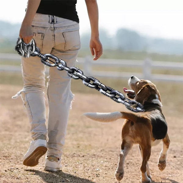 Rolig Hundkoppel Simulering Livsäkta Järnkedja Lättvikts Plast Draglina För Hundpromenader Silver_xx Silver Medium 1.5 M