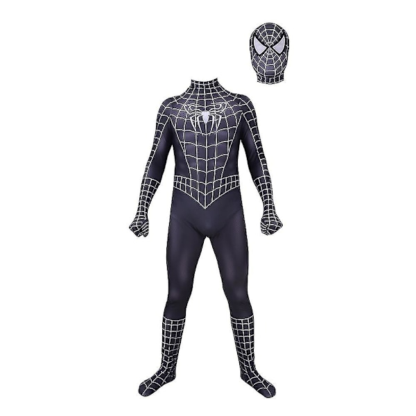 Halloween Herre Svart Remy Spiderman Cosplay Kostyme Venom Symbiote Remy Drakt Zentai Body Suit Voksen Hetten Avtakbar Hood Detachable XS