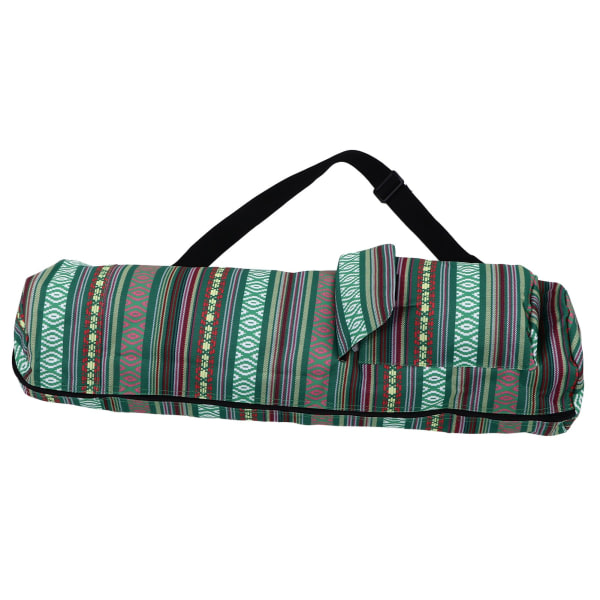 Yogamåtte taske multifunktionel lommedesign etnisk grøn