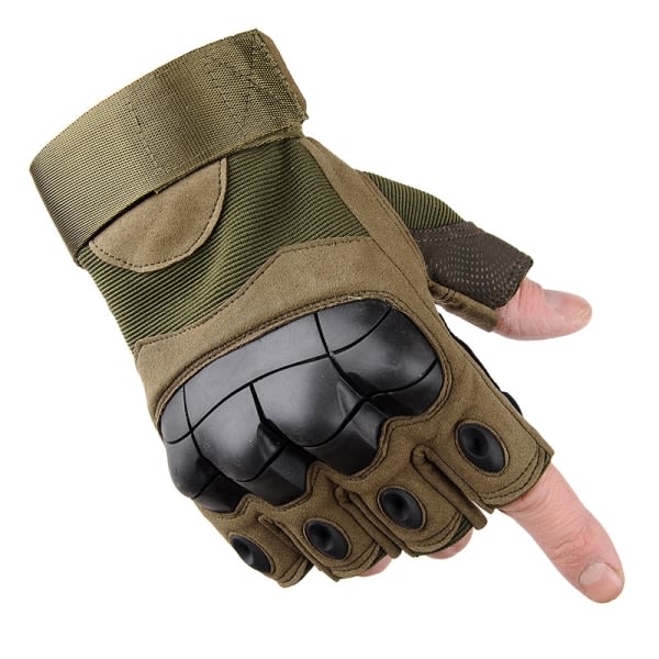 Tactical Fingerless Gloves for Motorcycle Hunting Gloves (Green)