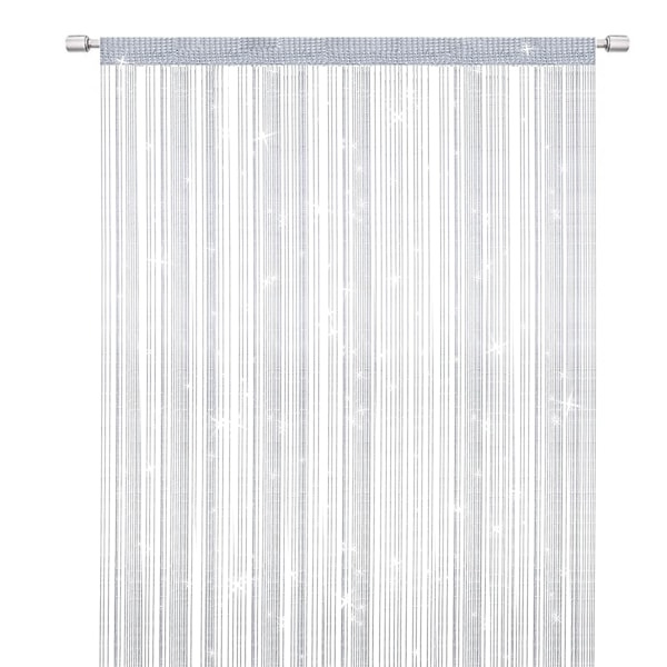 Trådgardiner Dörr Myggnät, Elegant Avdelare Toffsgardin för Heminredning, Separator för Dörrar och Fönster, Vit (100x200cm)
