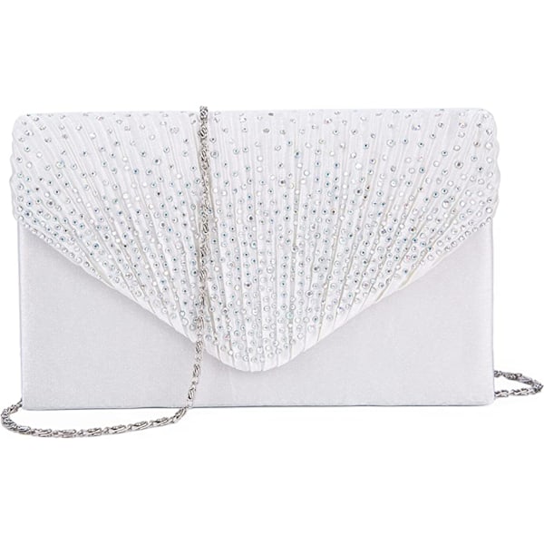 Aftenveske dame sateng clutch bryllupsveske brudeveske håndveske