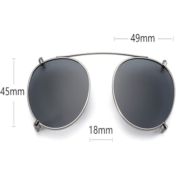 Klipp-på solglasögon polariserade unisex för receptbelagda glasögon grey
