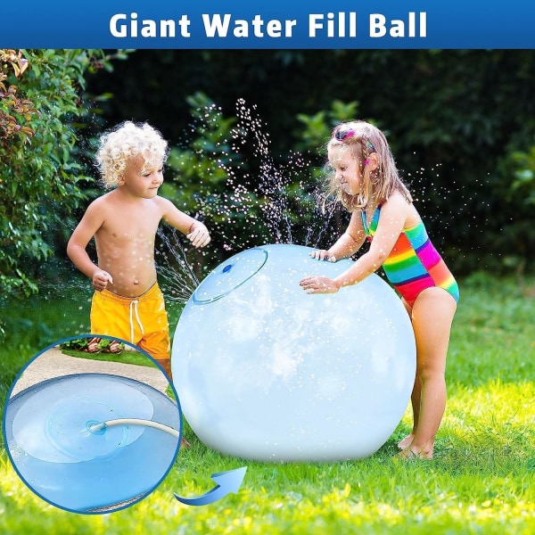 Barnebobler, vannbobleball vannball gjennomsiktig hoppende ballong, egnet for barns strandbasseng hagefest blue