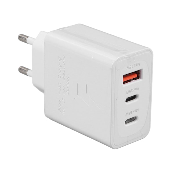 65W USB C Telefonladdare Dubbla Typ C Enstaka USB-portar EU-kontakt 100‑240V Universal USB C Väggladdare för Bärbara Telefoner